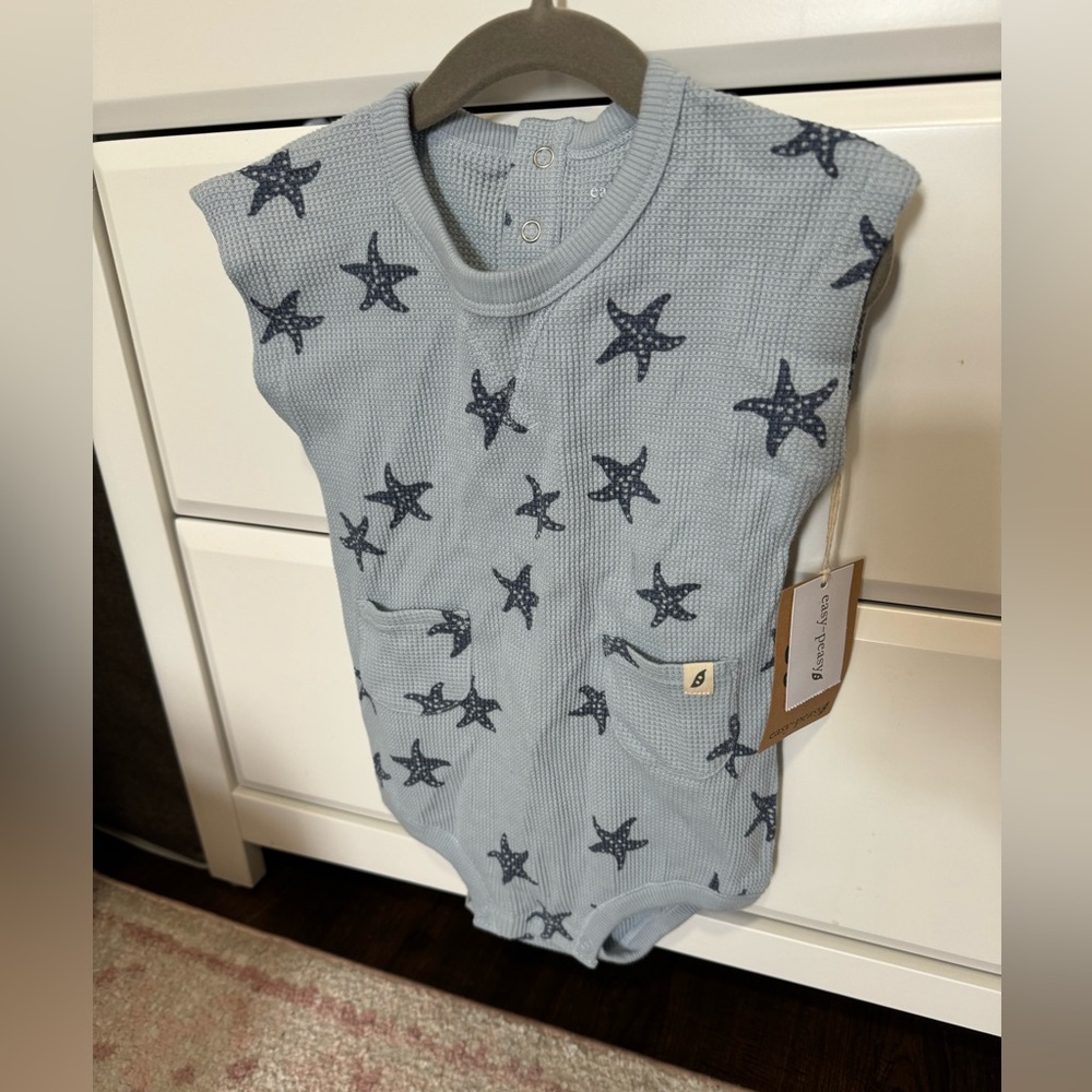 Easy peasy blue star onesie